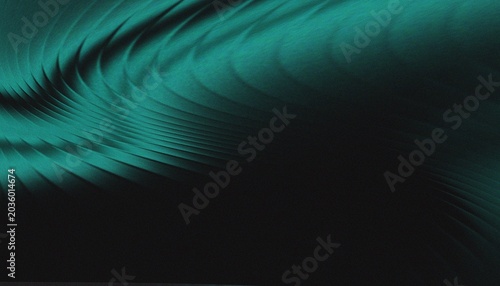  Abstract dark green gradient ribbed glass background waves.