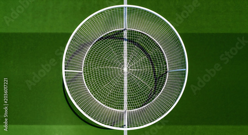 Sniper Scope Reticle Overlay on Green Sports Field Background