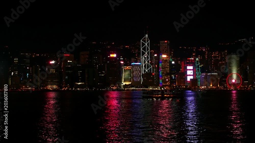 Building and the skyline of Hong Kong city

