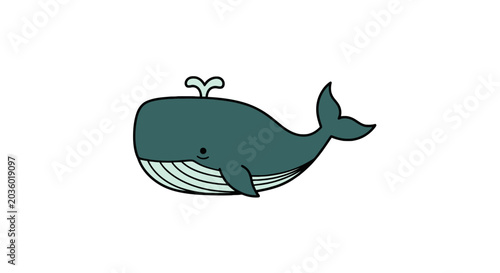 Foto Whale tail and water spout in dotted halftone style