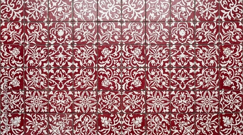 Seamless Vintage Peranakan Ceramic Floor Tile Pattern
