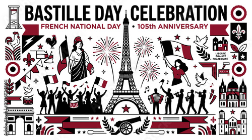 Photos Bastille Day Celebration French National Day 105th Anniversary Eiffel Tower Fire