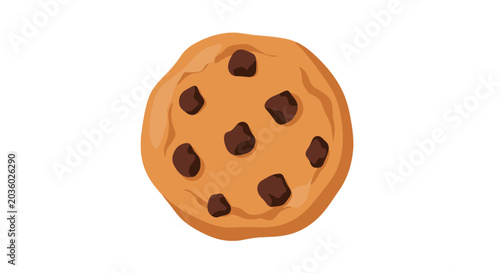 Photos Dotted chocolate chip cookie illustration for dessert theme