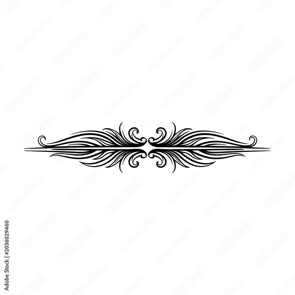 Fototapeta premium Intricate Black Floral Line Art Design.