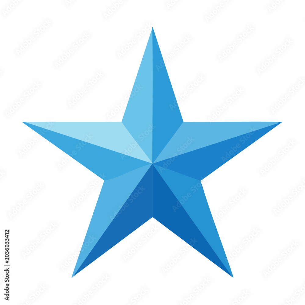 Obraz premium Blue Five-Pointed Star Icon