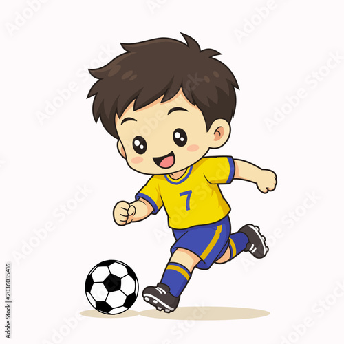 boy playing soccer