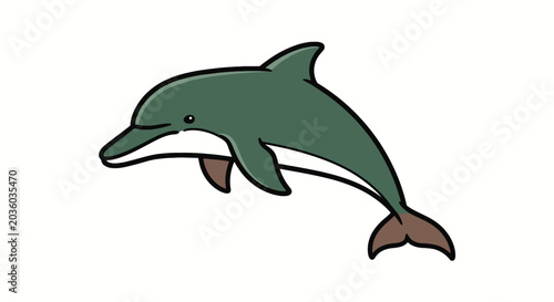 Obraz na plátně Dolphin jumping gracefully in a minimalist ocean setting