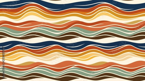 Abstract wavy lines pattern in earth tones boho inspired textile design home decor line pattern earthy pattern decorative pat