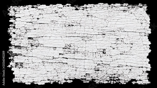 Distressed Plastisol Ink, Wooden Cracked Texture Overlay. For Retro T-shirt designs. Rough White Worn Effect. Vintage Isolated Pattern