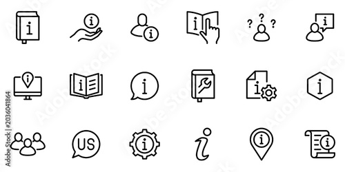 Canvas-taulu Information and Guidance Line Icons Set