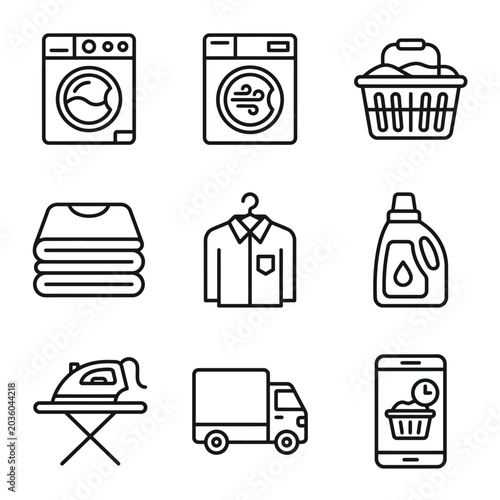 Laundry and Cleaning Service Icons.