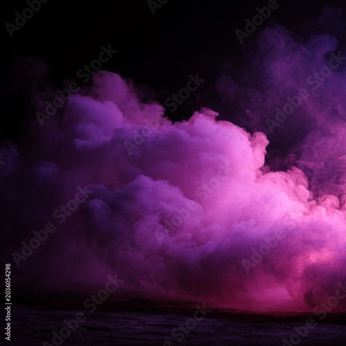 purple mist on black background, rim lighting