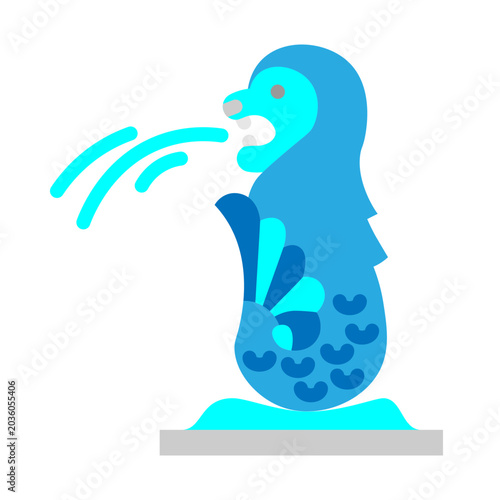 Cuadro en lienzo Merlion Vector Flat Icon Design