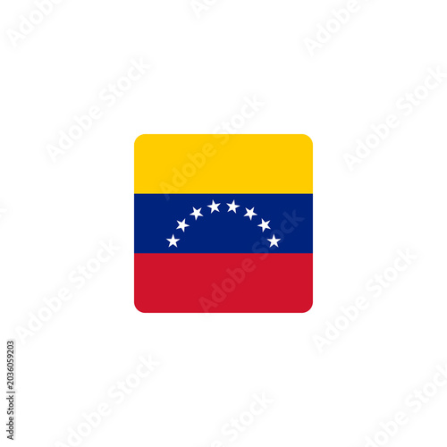 Venezuela flag icon square rounded sticker on transparent background