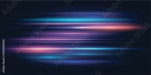 Tableau sur toile Abstract streaks of light in blue and pink hues evoke a sense of speed and motion, creating a futuristic and energetic visual effect