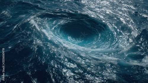 Massive Oceanic Vortex of Swirling Currents