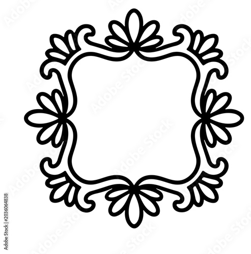 vintage calligraphic flourish square frame border