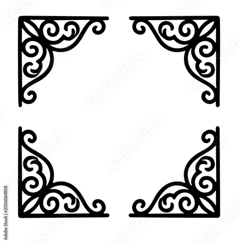 vintage decorative corner borders set template
