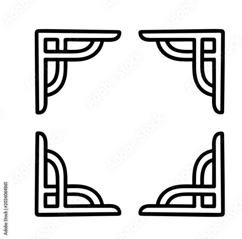geometric linear corner frame border set