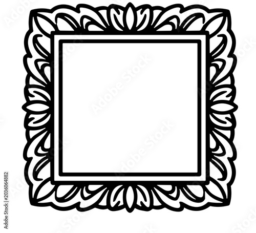 luxurious baroque square frame heavy border