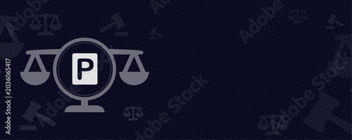 Schilderij op canvas A symbolic vector illustration of a scale of justice balanced with a prominent P