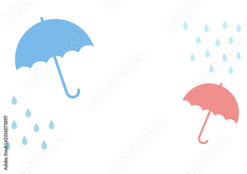 傘のイラスト　雨の日イメージ