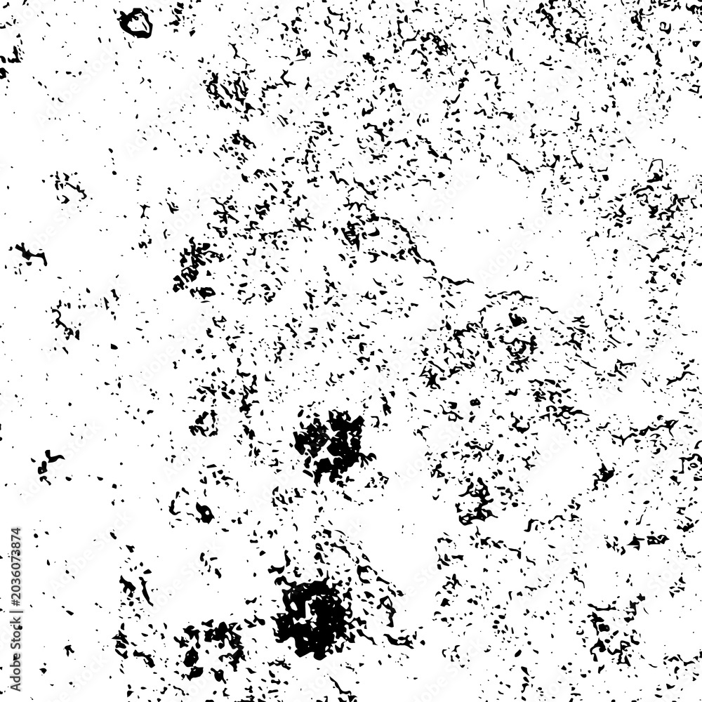 Obraz premium Black-and-white speckled grunge texture with irregular patches and distressed surface, abstract weathered background for design, art, or material analysis