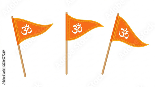 Εκτύπωση καμβά Mahakal Golden Trishul Damru Sacred Hindu Vector Illustration