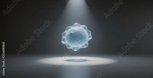 Futuristic Glowing Blue Capsule with Digital Circuit Design