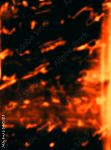 Dark Abstract Background with Soft Orange Glow and Film Burn Texture