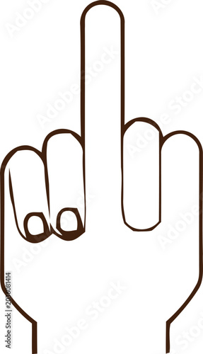 Hand sign language letter m gesture with fingers