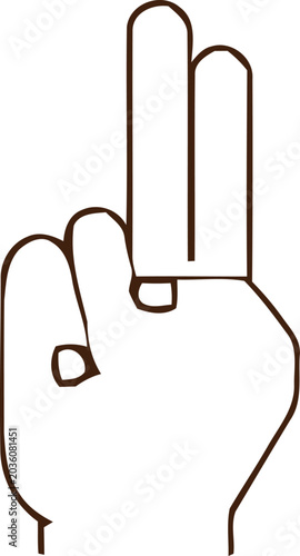 Hand sign language symbol for letter i