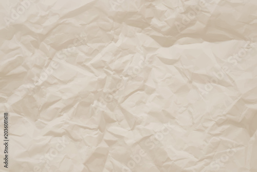 Konstfotografi Crumpled beige paper wrinkled texture background