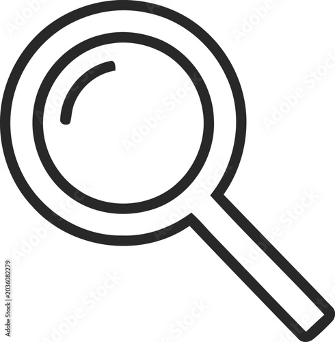 Magnifying glass icon with swirl design inside