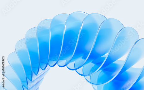 Glass gradient geometry background, 3d rendering.