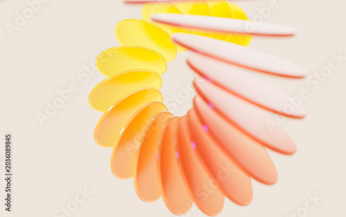 Glass gradient geometry background, 3d rendering.