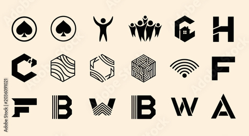 Modern Logo Designs Collection: Icons, Letters, Symbols for Branding