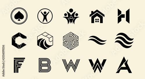 Modern Logo Designs Collection: Icons, Symbols, and Typography for Branding