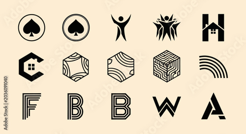 Modern Logo Designs Collection: Icons, Symbols, Alphabets, and Abstract Shapes