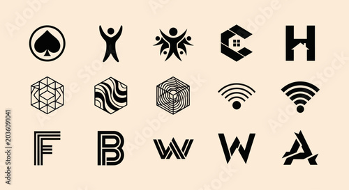 Modern Logo Designs Collection: Icons, Symbols, Letters, and Abstract Shapes