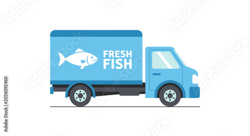 Photos Fresh Fish Delivery Truck - Transportation of Seafood