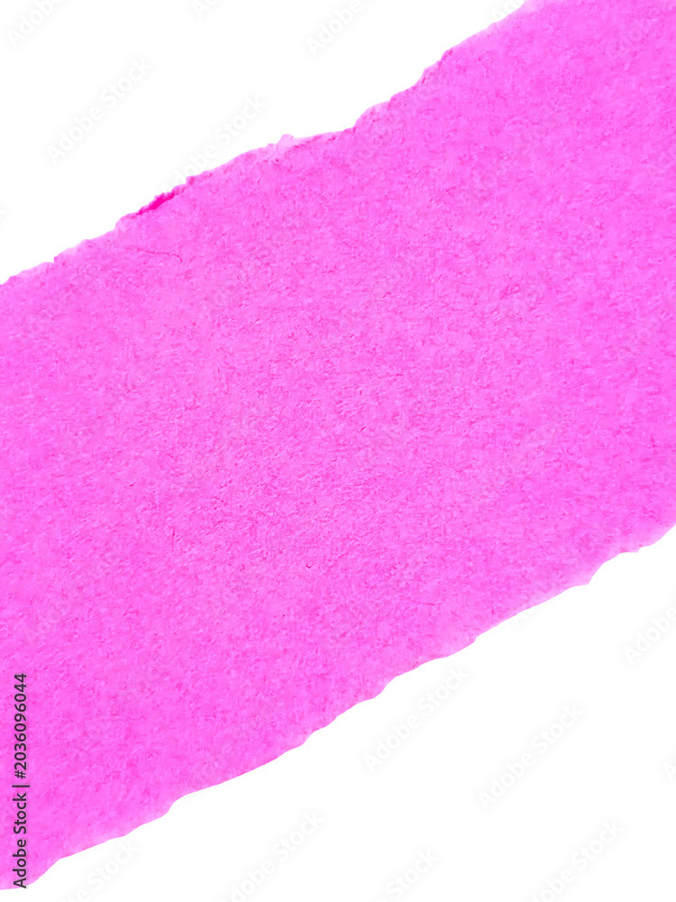 Fototapeta premium Pink textured brush stroke on white background