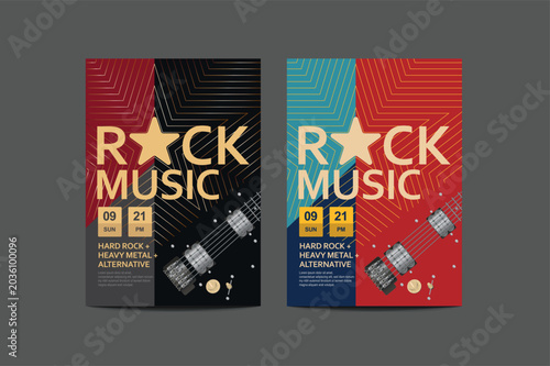 Canvas Print Live Music Flyer Invitation Template Vector