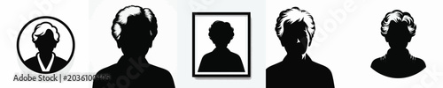 Vector silhouette of grandmother