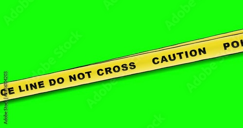 Police Caution Yellow Tape Closeup.