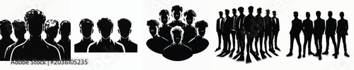 Εκτύπωση καμβά Vector silhouette of boyband