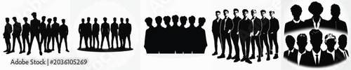 Vector silhouette of boyband