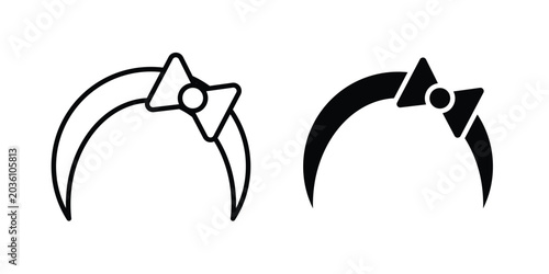 Hair band icon. Linear icon collection. flat black icons