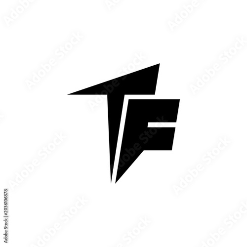 TF initial letter black arrow icon