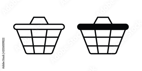 Quadro su tela Shopping basket icon. Linear icon collection. flat black icons